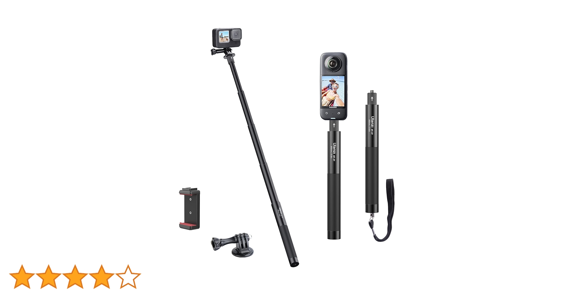 Ulanzi 自撮り棒等3点セット【送料無料】 Amazon | Ulanzi 自撮り棒 スマホ 三脚 じどり棒 四脚
